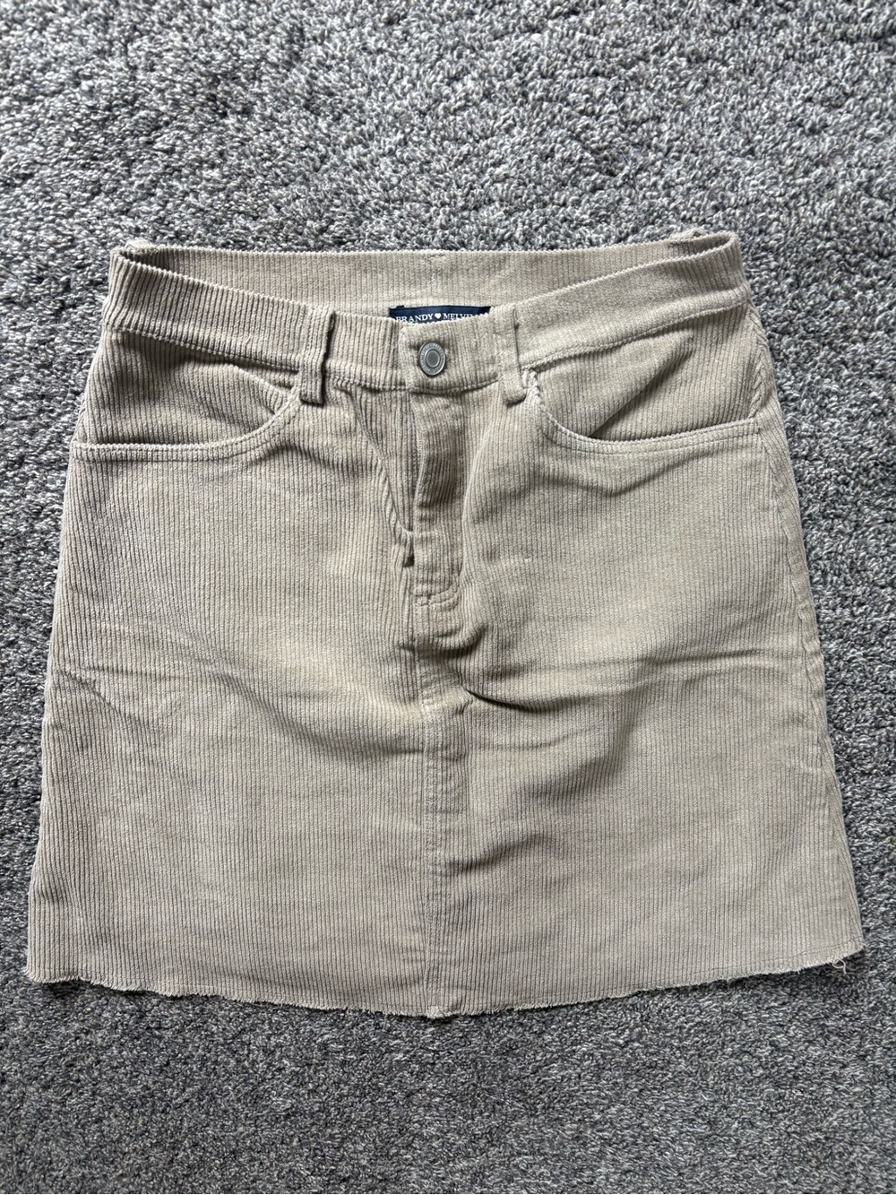 Brandy Melville Corduroy Tan Mini Skirt